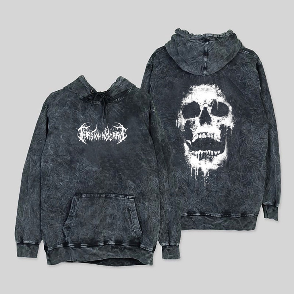 [REGULER] WASHED JACKET HOODIE SWEATER 'METAL TENGKORAK' JUMPER FULL SABLON