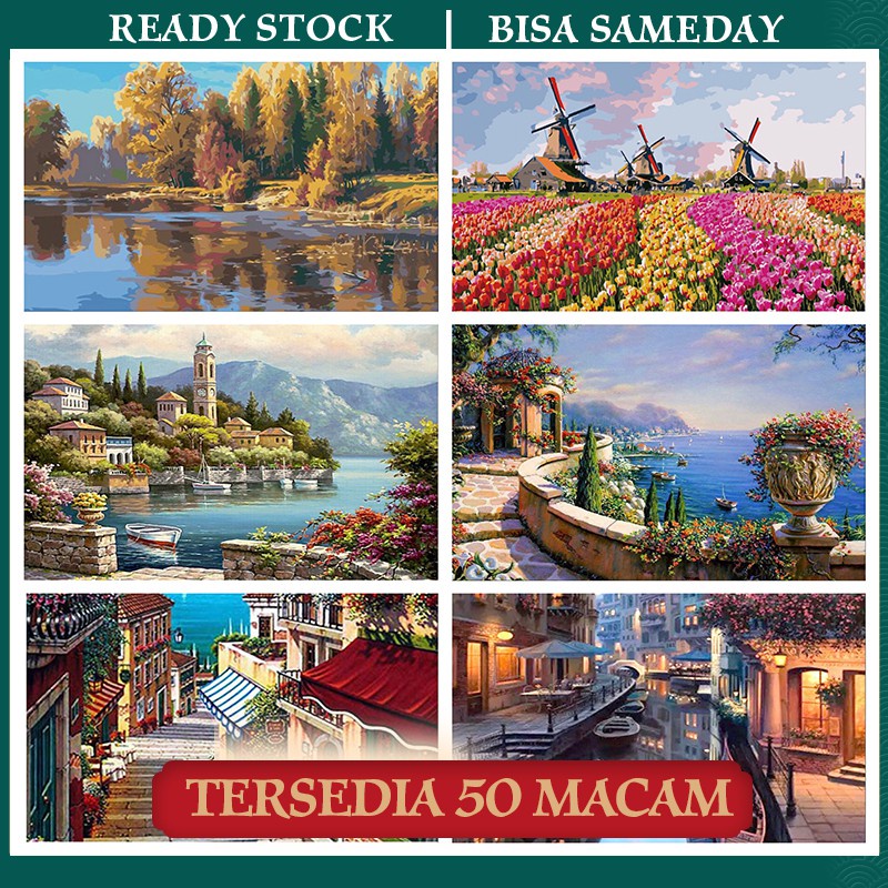 

SALE !! 【 40x50cm 】Canvas Paint By Number Kit Digital Oil Painting DIY Painting kit Lukisan