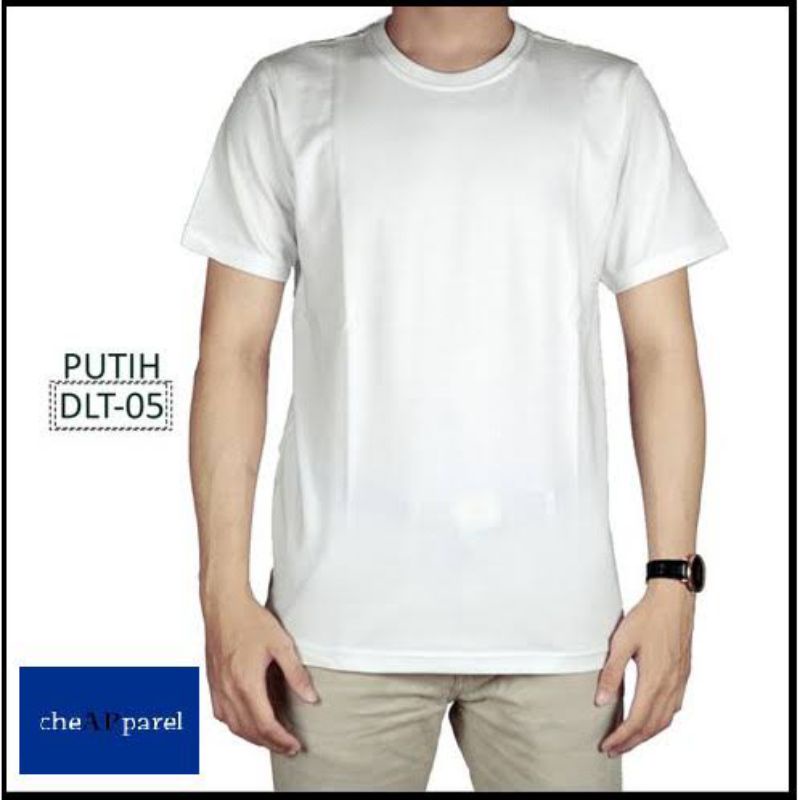 Kaos Putih Polos Lengan Pendek Pria Dewasa All Size