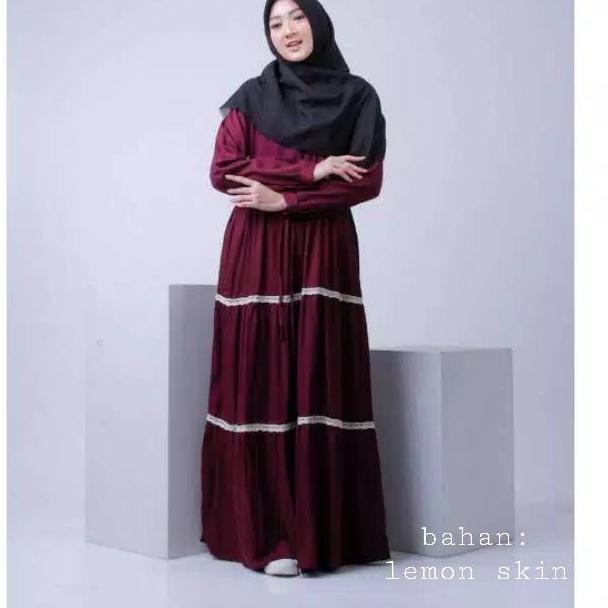 Chekout Gamis terbaru susun canda renda