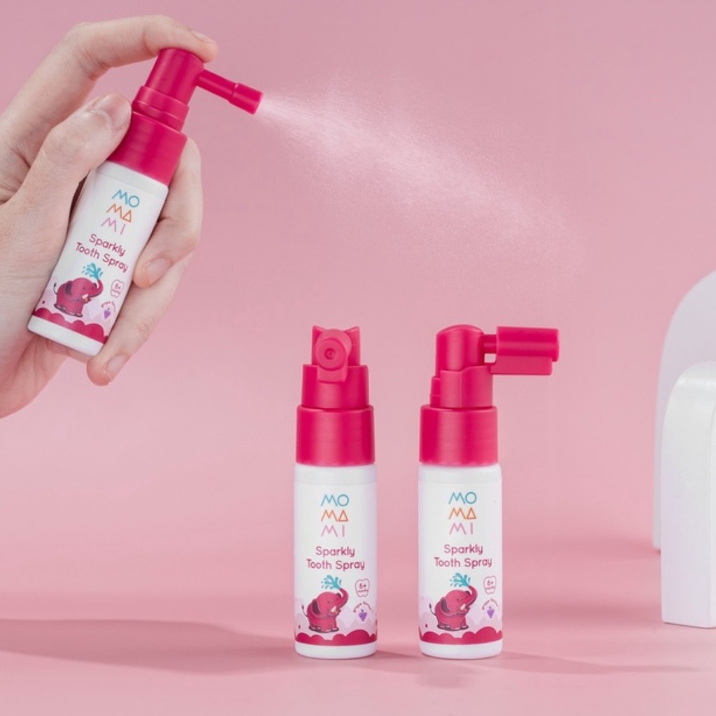MOMAMI Sparkly Tooth Spray 20ml / Semprotan Sakit Tumbuh Gigi Bayi Anak / Menghilangkan Bau Mulut / BANDUNG