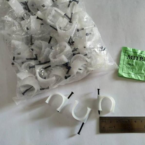 ➪ Klem Pipa PVC dan Paku 1"/Klem Pipa Pvc + Paku / Clamp Conduit Listrik BERKUALITAS ◘