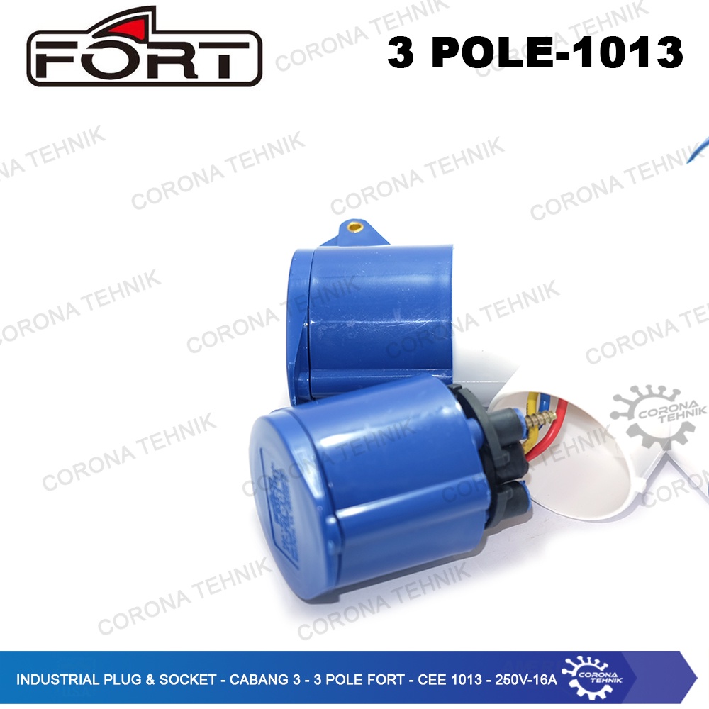 FORT - CEE-1013 - 250V - Industrial Plug &amp; Socket - Cabang 3 - 3 Pole