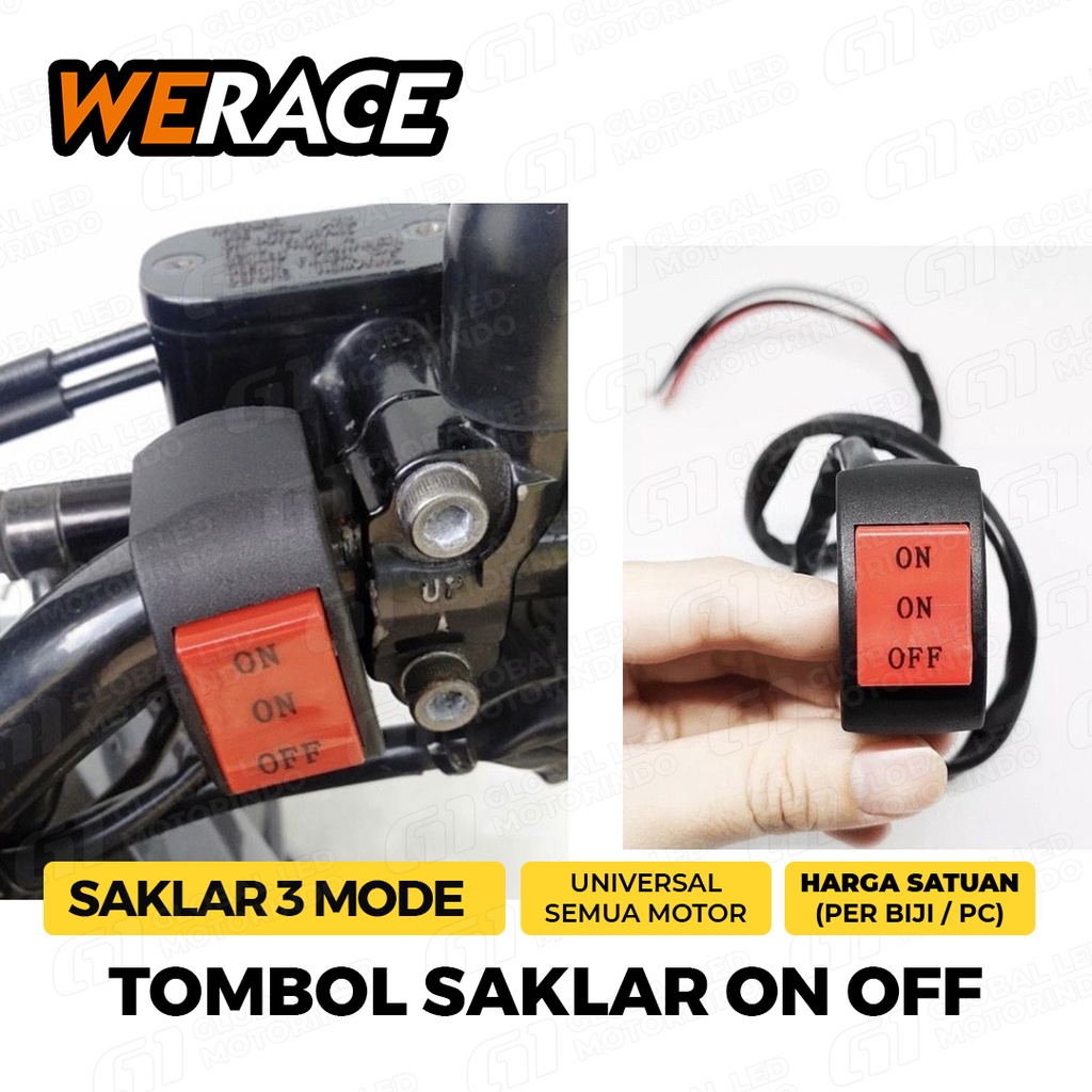 [WERACE] Saklar on on off 3mode multi fungsi 3 mode universal saklar on on off multi fungsi universal waterproof