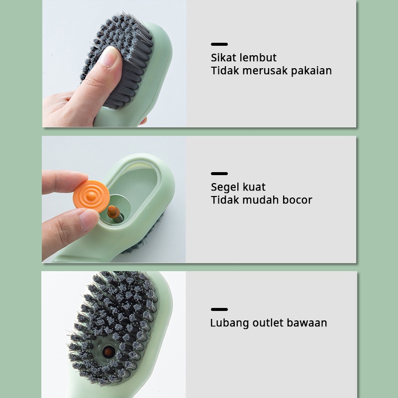 Sikat Pembersih Multifungsi Serbaguna Sikat Pembersih Sepatu Baju Cleaning Brush With Liquid Dispenser