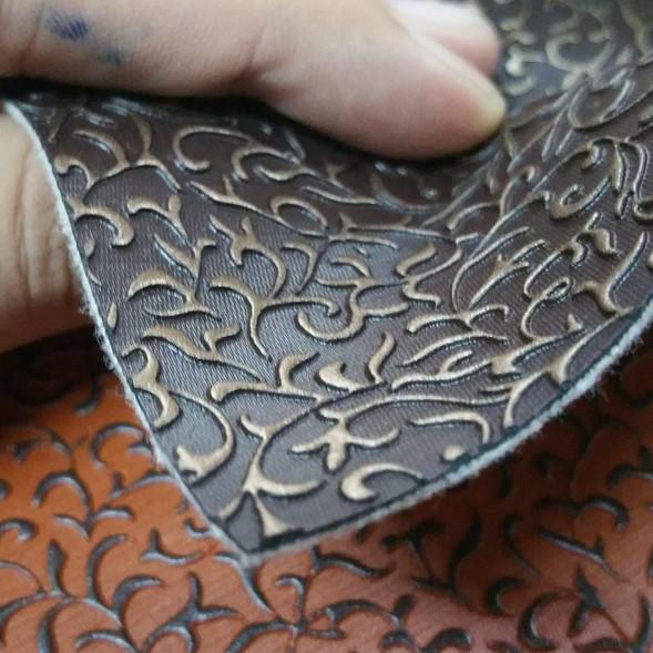 ֍ KAIN / OSKAR / SPON / KULIT SOFA JOK SINTETIS BUNGA TIMBUL - FLAMINGO ♬