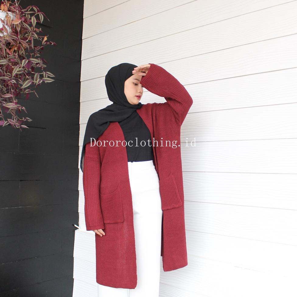 VIRAL LONG KARDIGAN OVERSIZE RAJUT JUMBO | CARDIGAN TUNIK JUMBO RAJUT TEBAL