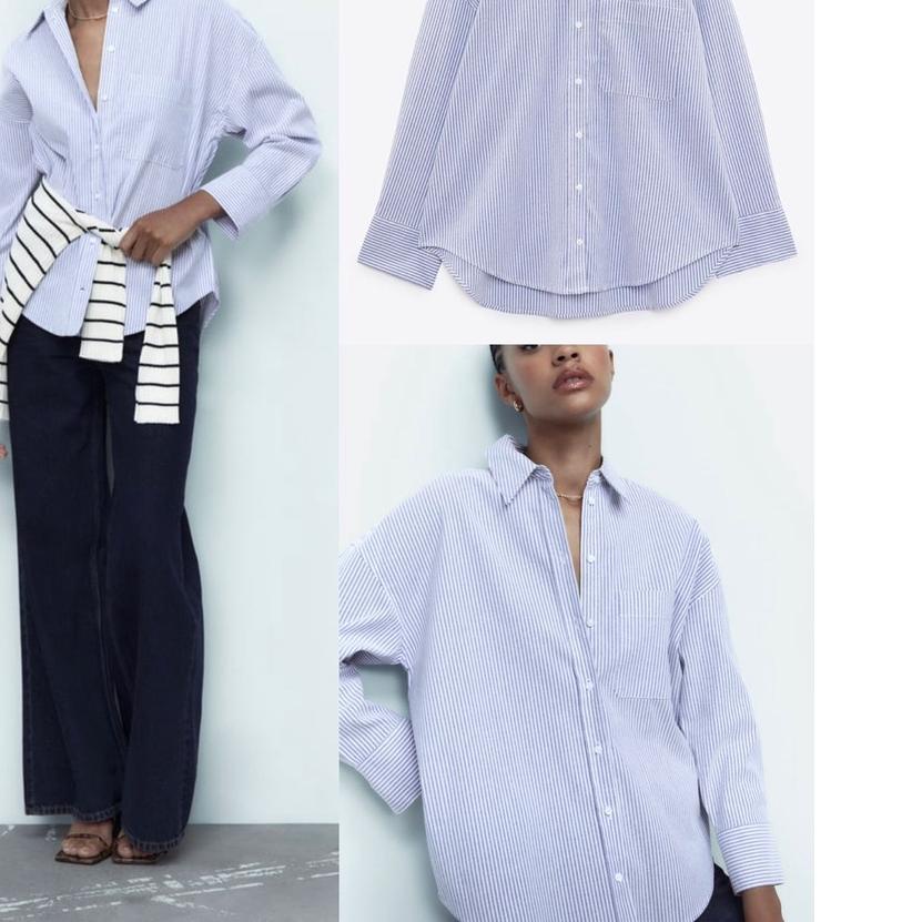 ➣ Zara Stripe Oversized Shirt ✭