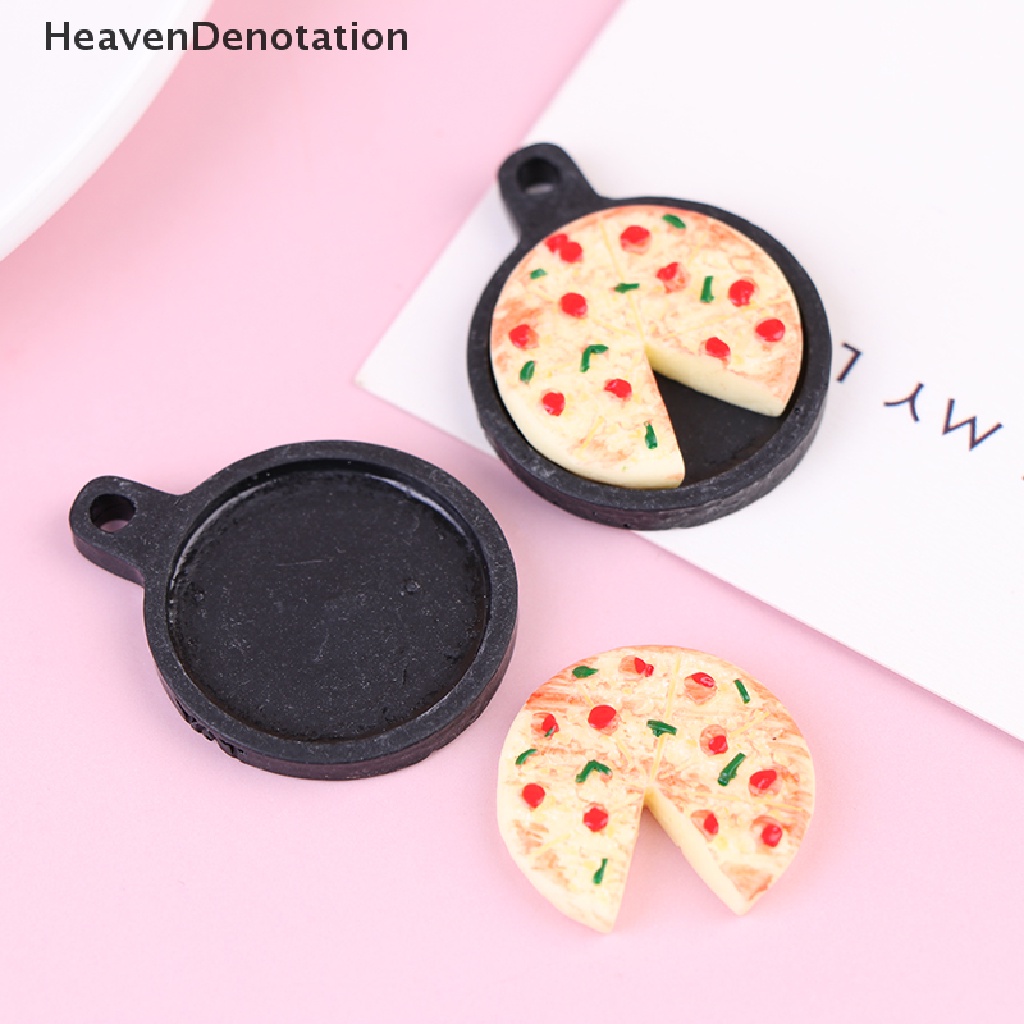 [HeavenDenotation] 1set Rumah Boneka Miniatur Buah Piring Pizza Bakeware Dapur Resin Set Anak Hadiah HDV