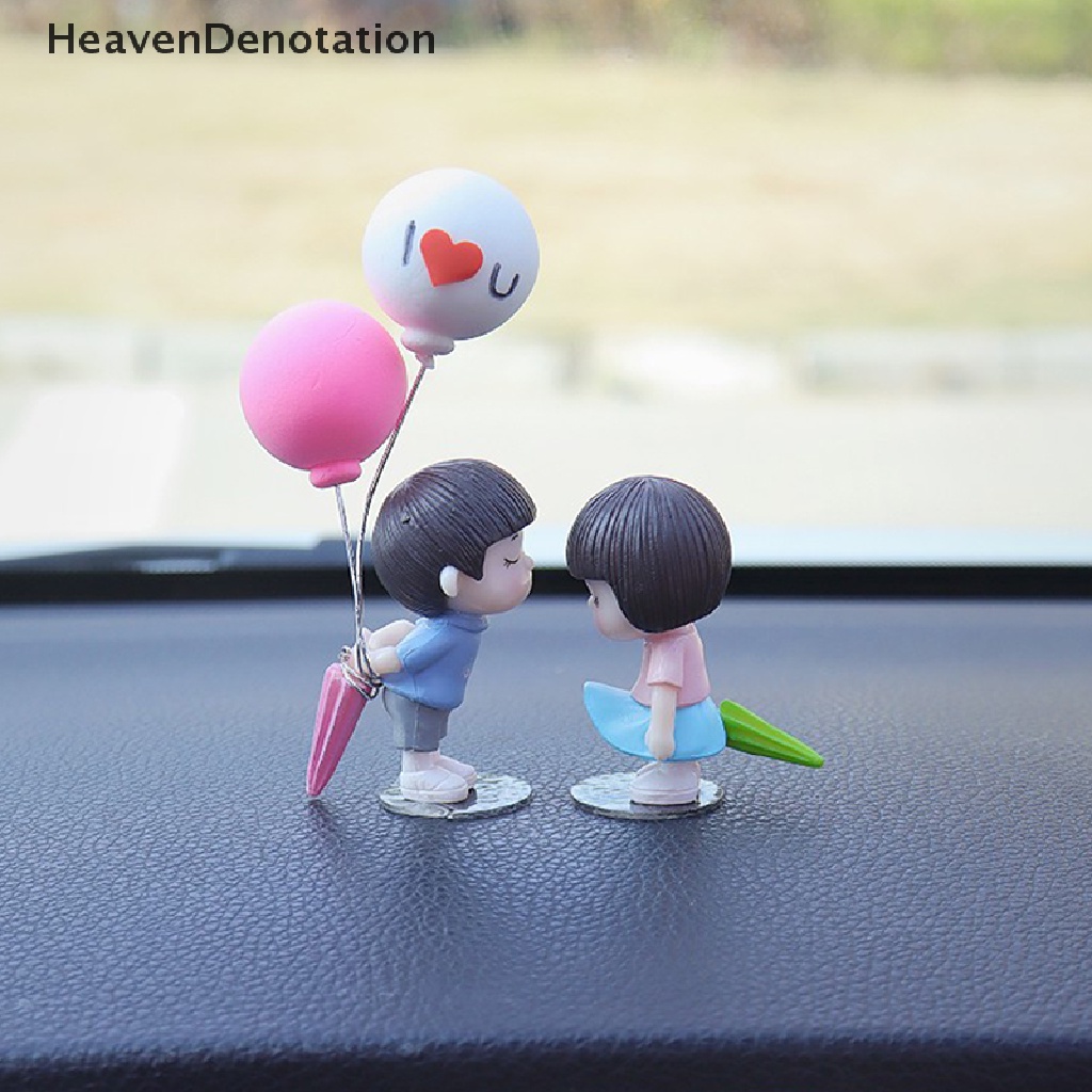 [HeavenDenotation] Pasangan Anime Untuk Model Ornamen Mobil Gambar Balon Kiss Lucu Dekorasi Otomatis HDV