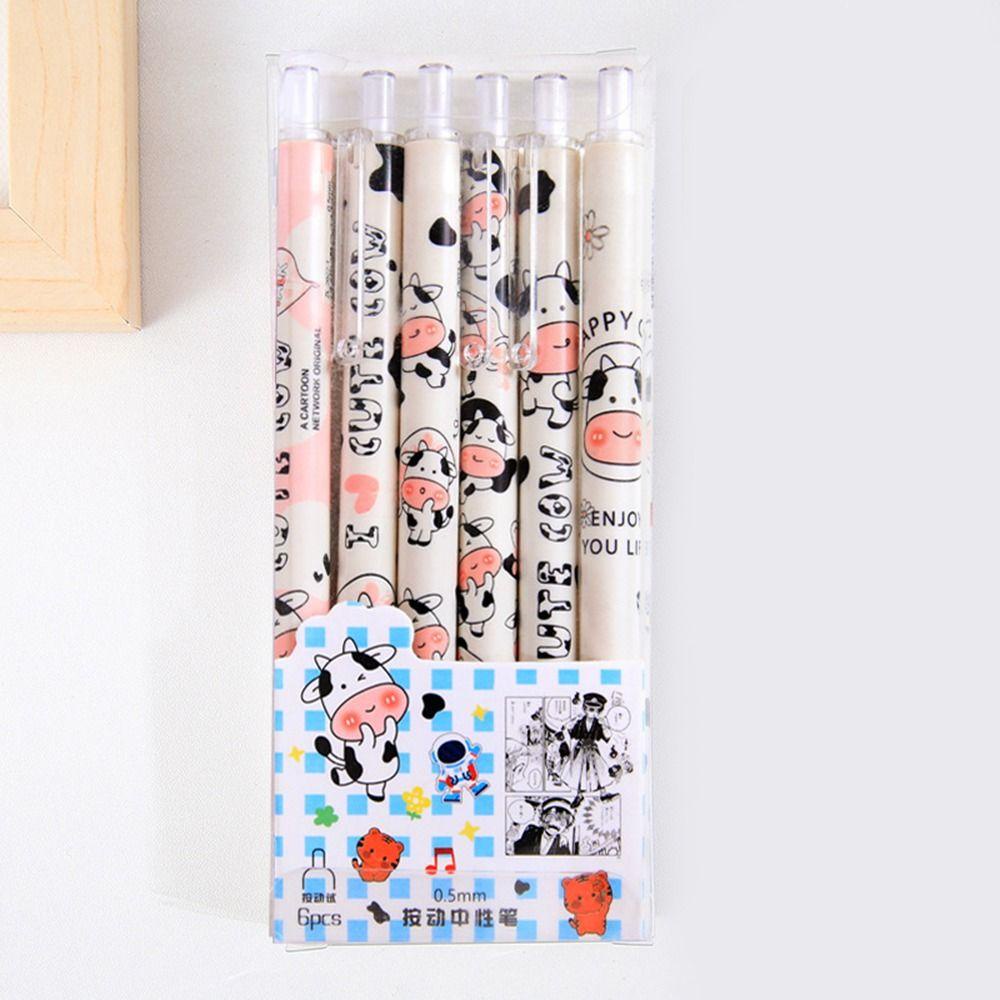 【 ELEGANT 】 Gel Pen Set Creative 6pcs / set School Office Supplies Students Stationery Press Ballpoint Pen