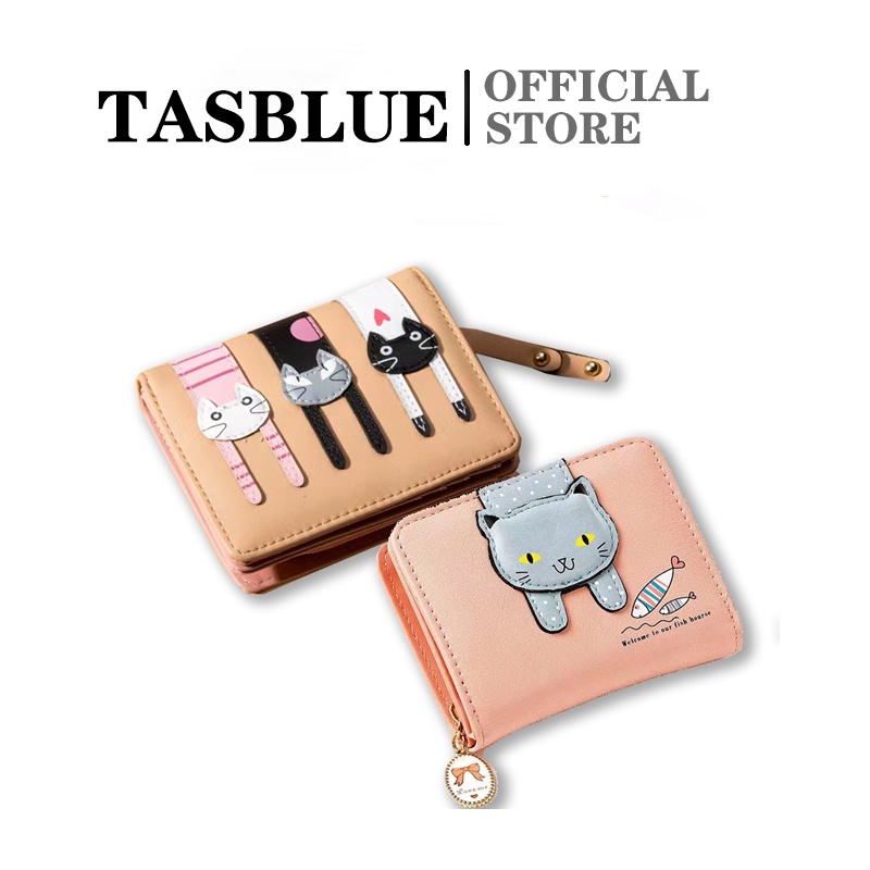 TASBLUE Dompet Wanita Kartun Kucing Mini Dompet Fashion Korea / Gesper Pendek Dompet Wanita Dompet Koin Fashion Siswa 2241/2248