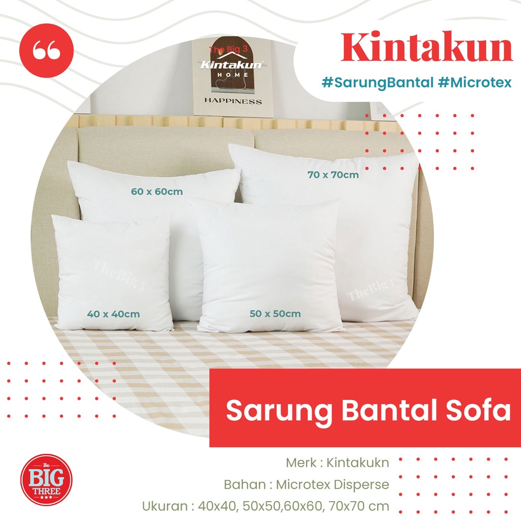 Kintakun Home Sarung Bantal Sofa 40x40 / 50x50 / 60x60 / 70x70 - Canyon Clay Dark Blue Dark Brown Pink Icing Serenity Polos TBT