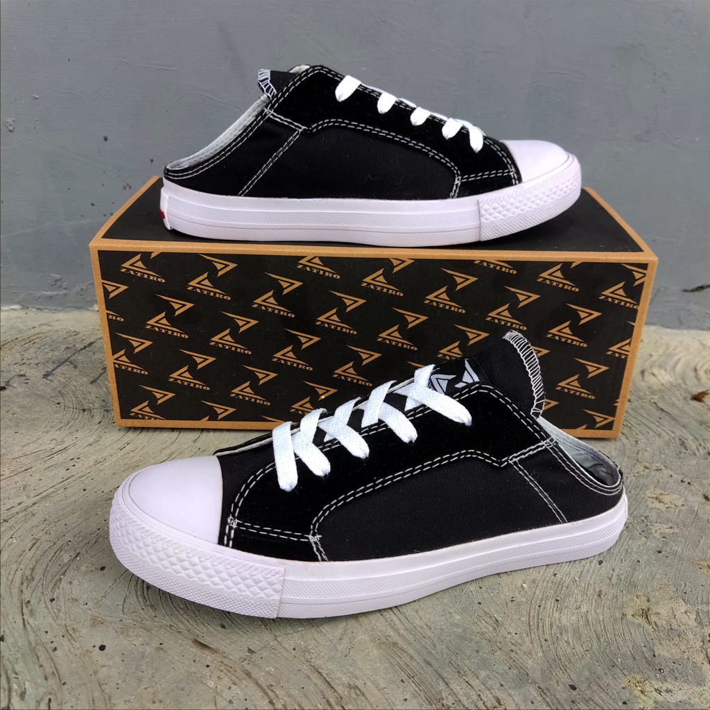 Sepatu Sneakers Classic Hitam Gaul Gaya Unisex Pria Wanita Fashion Lokal Zatiro Sepatu Sekolah SMP SMA KULIAH KERJA Sport Tali Casual