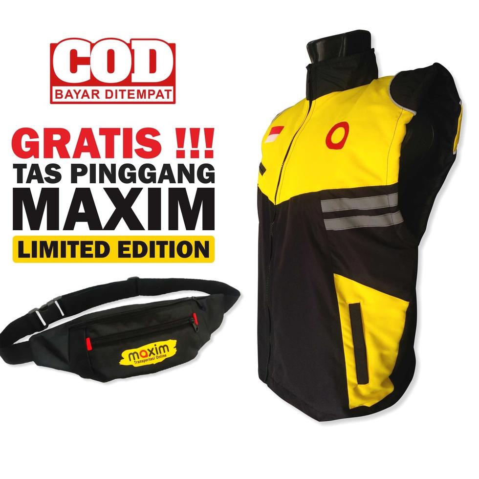 MENARIK Rompi Terbaru Maxim Driver Gratis Tas Pinggang Keren Waistbag Waterproof