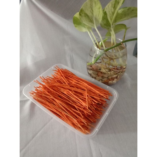 Cemilan Enak Mie Lidi Original Pedas Super Pedas Kemasan Box 500 ML Enak