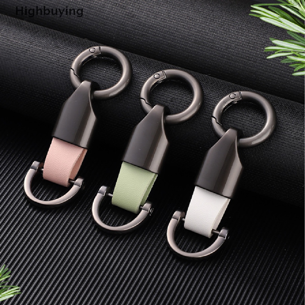 Hbid Fashion Retro Tali Sapi Kulit Gantungan Kunci Mobil Pasangan Gantungan Kunci Kepribadian Zinc Alloy Keychain Pinggang Gantung Key Ring Holder Glory