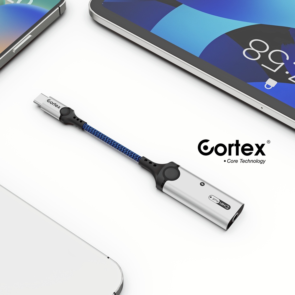 Cortex MH341 USB-C Splitter 2in1 Type-C to Charging + 3.5mm Audio Open Mic 60W Charging Adapter