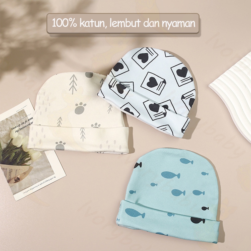 Ivorybaby Topi bayi newborn kupluk bayi lembut