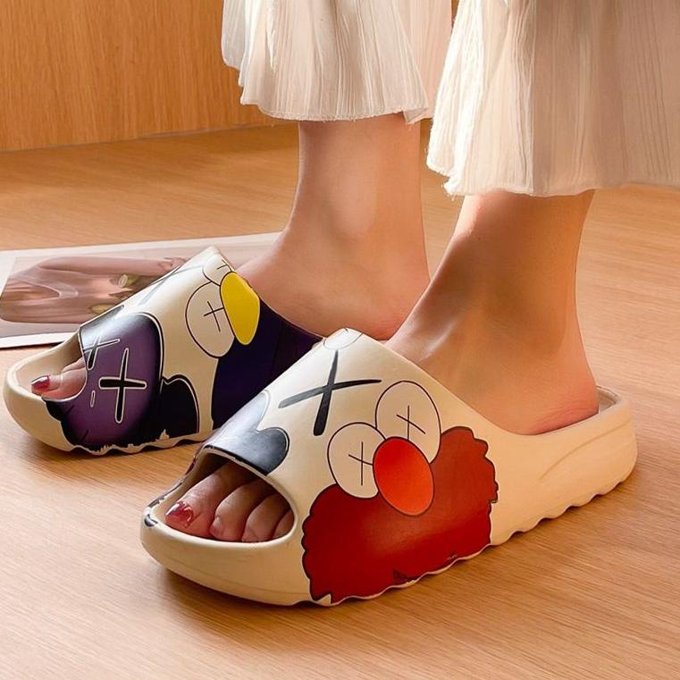 BIG SALE Sandal Ye Slide PREMIUM ELMO KAWS X KARAKTER Korea Sendal pria dan wanita Empuk Anti slip l