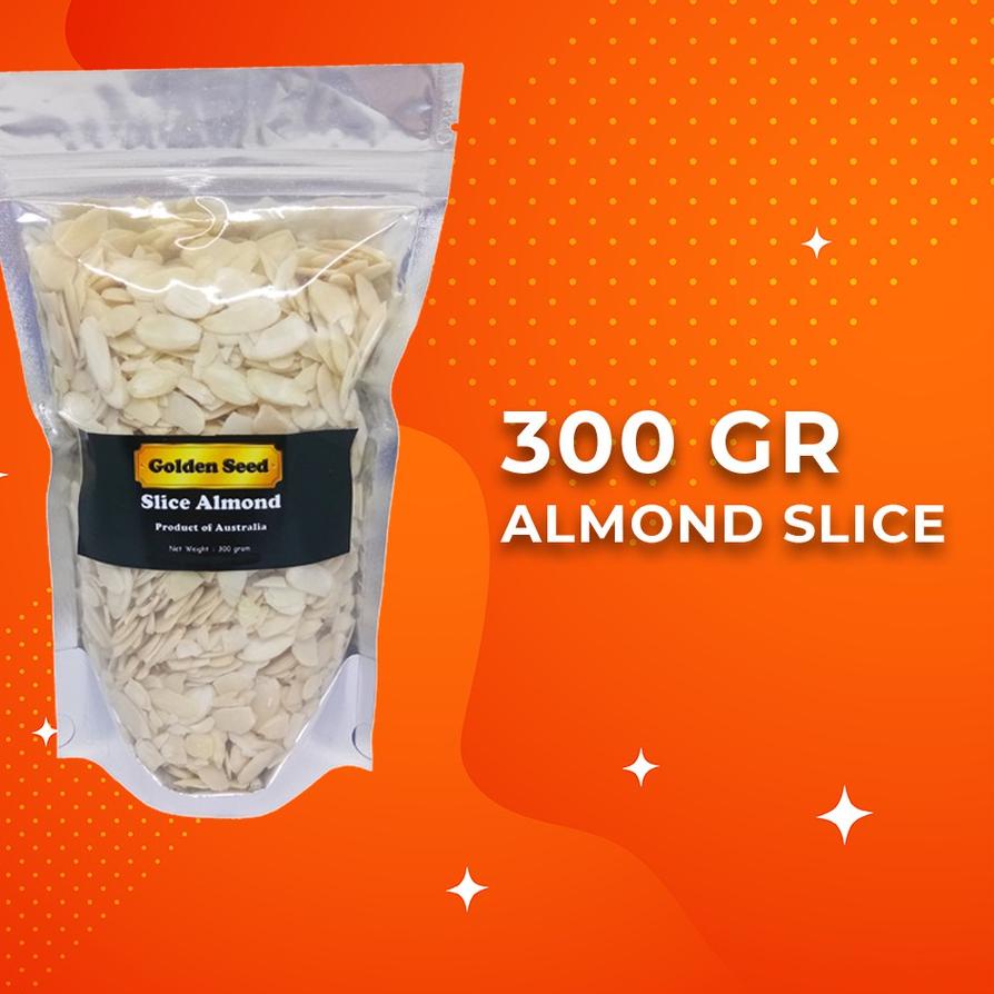

☎ RAW ALMOND SLICE 300 GRAM PREMIUM - ALMOND IRIS MENTAH 300 GR ✷