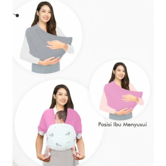 Gendongan M-SHAPE Omiland 2 Posisi | Geos Okiyo | Kain Gendong Bayi Instant Motif | Cukin Instant PRINT