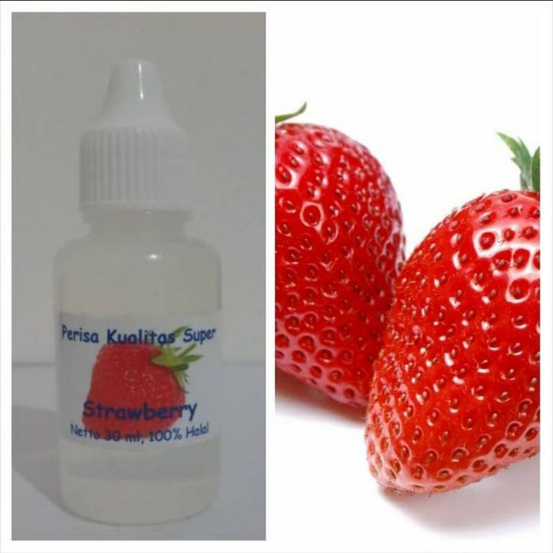 

Perisa / Perasa / Flavor / Essence Strawberry Halal, 30 ml, Tanpa Warna