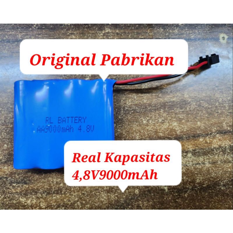 ADAPTOR CHARGER BATERAI RC SOCKET HITAM DAN BATERE BATRE CADANGAN MOBIL REMOT 4,8VmAh