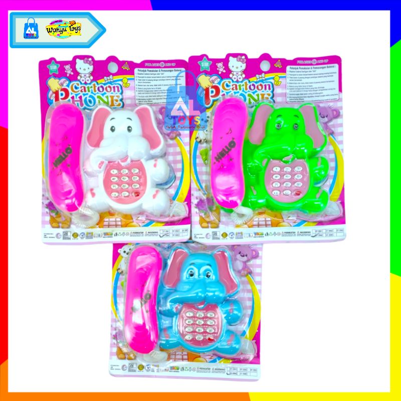 MAINAN ANAK-ANAK TELFON RMAH KARAKTER MAINAN TELEPON RUMAH / GAJAH / HELLO KITTY / BERUANG / DORAEMON