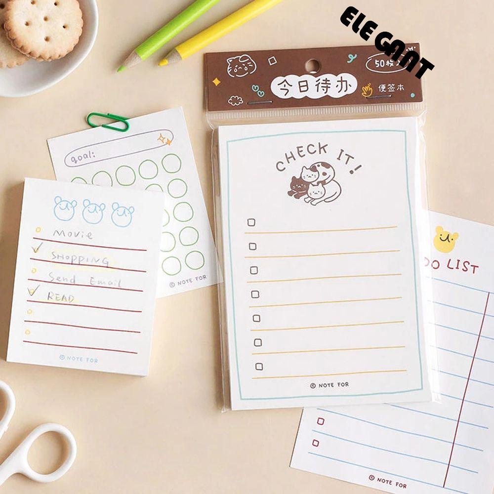 [Elegan] Memo Pads Alat Tulis Siswa Kreativitas Kantor Post Notes Tulisan Pad Paket Mingguan Sticky Notes