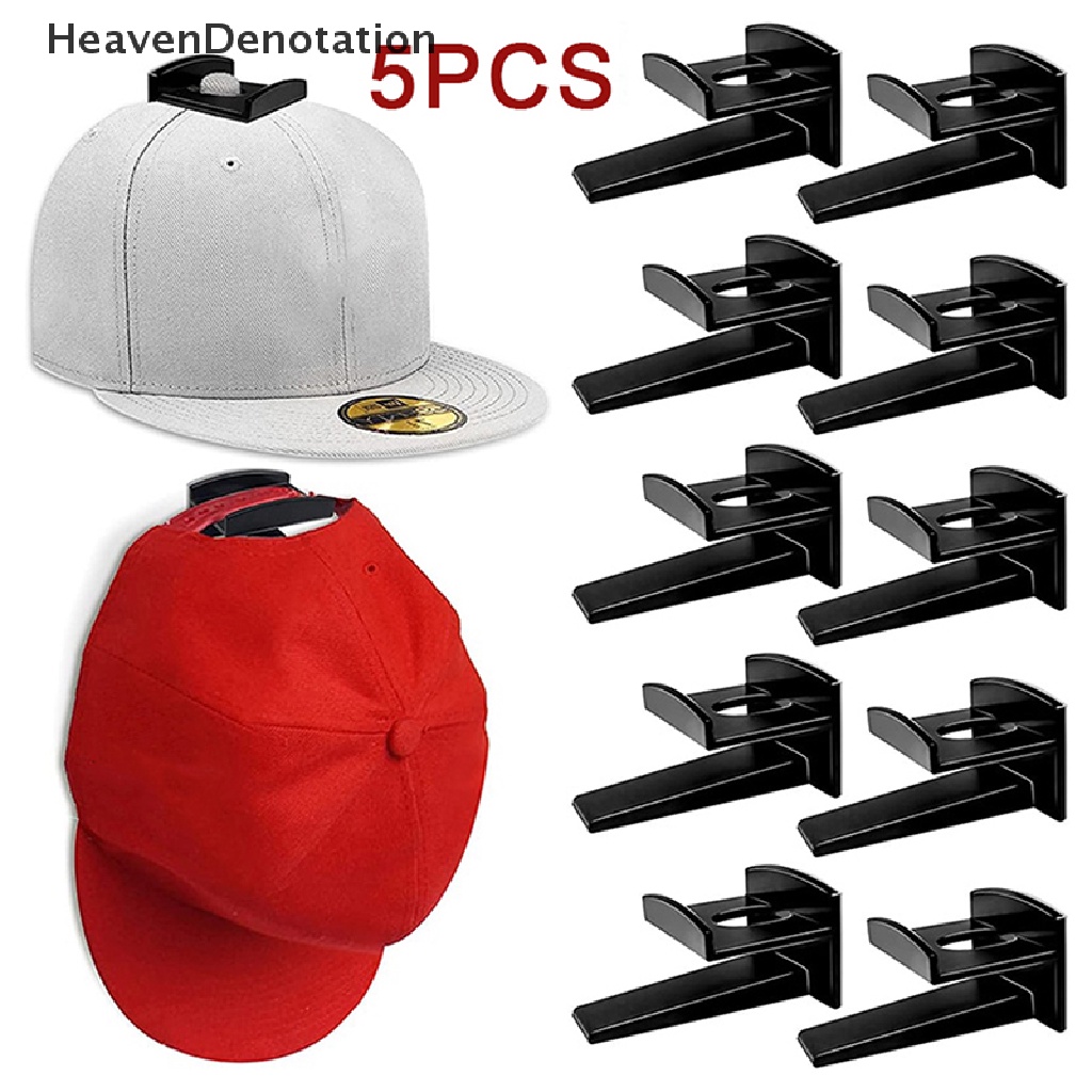 [HeavenDenotation] 5pcs Self Adhesive Baseball Caps Hooks Tempel Dinding Hats Organizer Holders Hanger HDV
