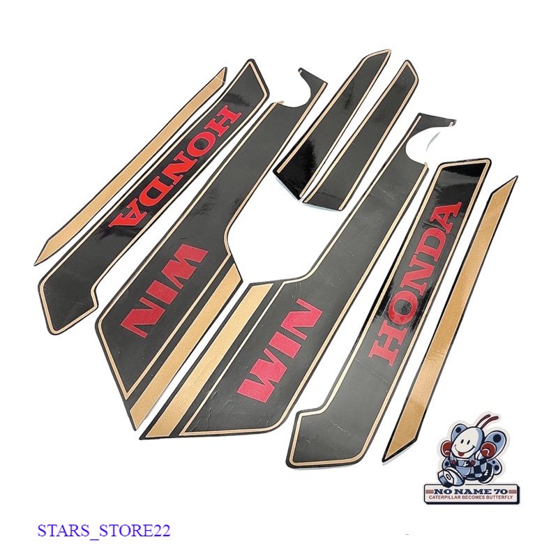 (ORI) Striping sticker stiker body honda win 100 win100 hitam KWALITAS ORIGINAL MURAH