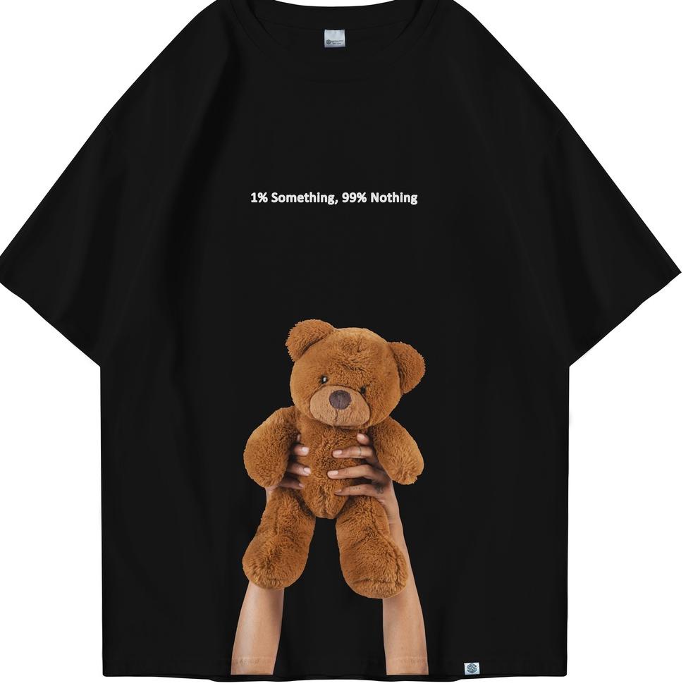 HARGA BERSAHABAT OOTDSUPPLY Oversized Tshirt Teddy Bear Black l kaos oversized pria dan wanita