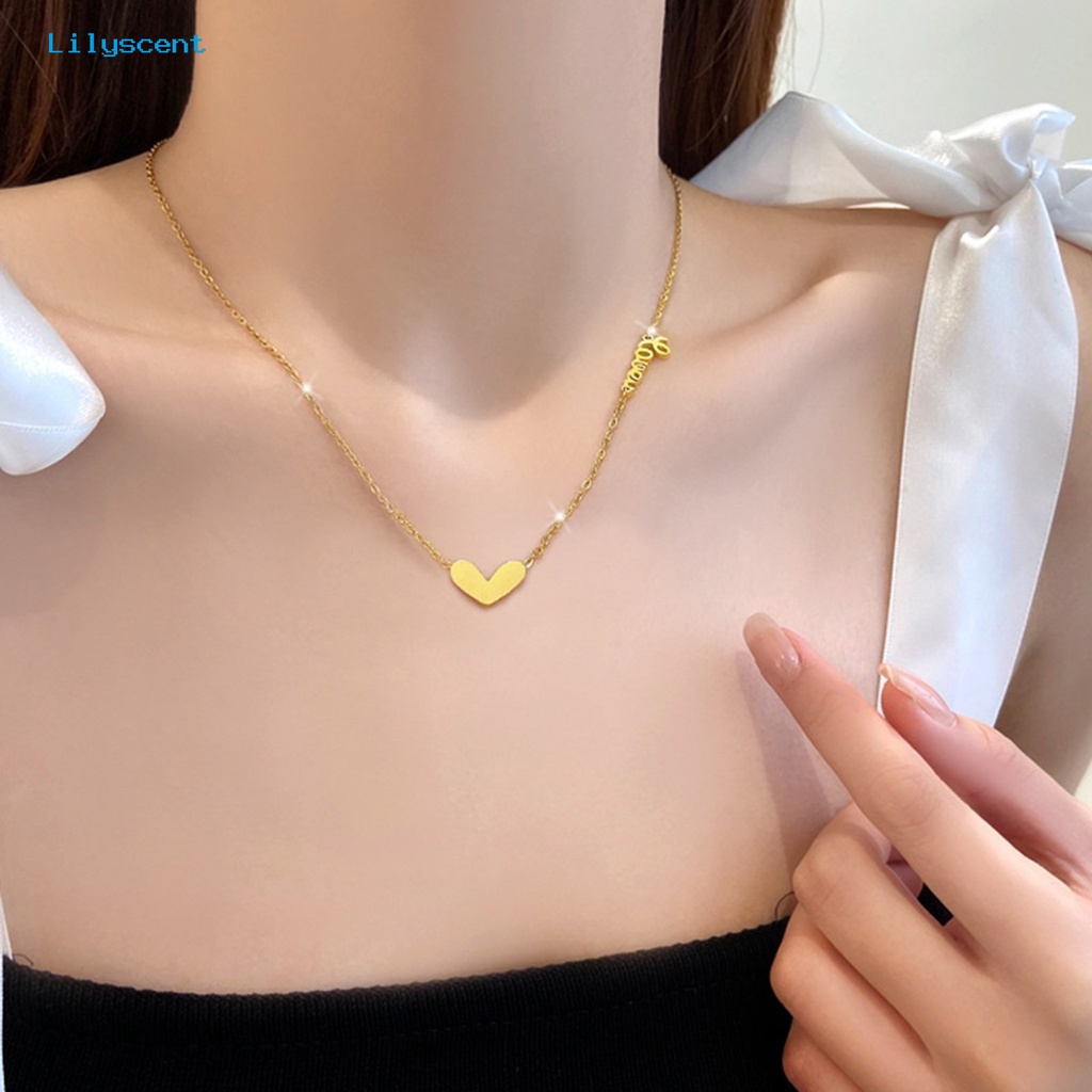 [LS] Liontin Kalung Non Tarnish Bright Luster Menghindari Lembab Geometris Liontin Temperamen Leher Dekorasi Fashion Item Baja Titanium Huruf Rantai Kalung Perhiasan Aksesori