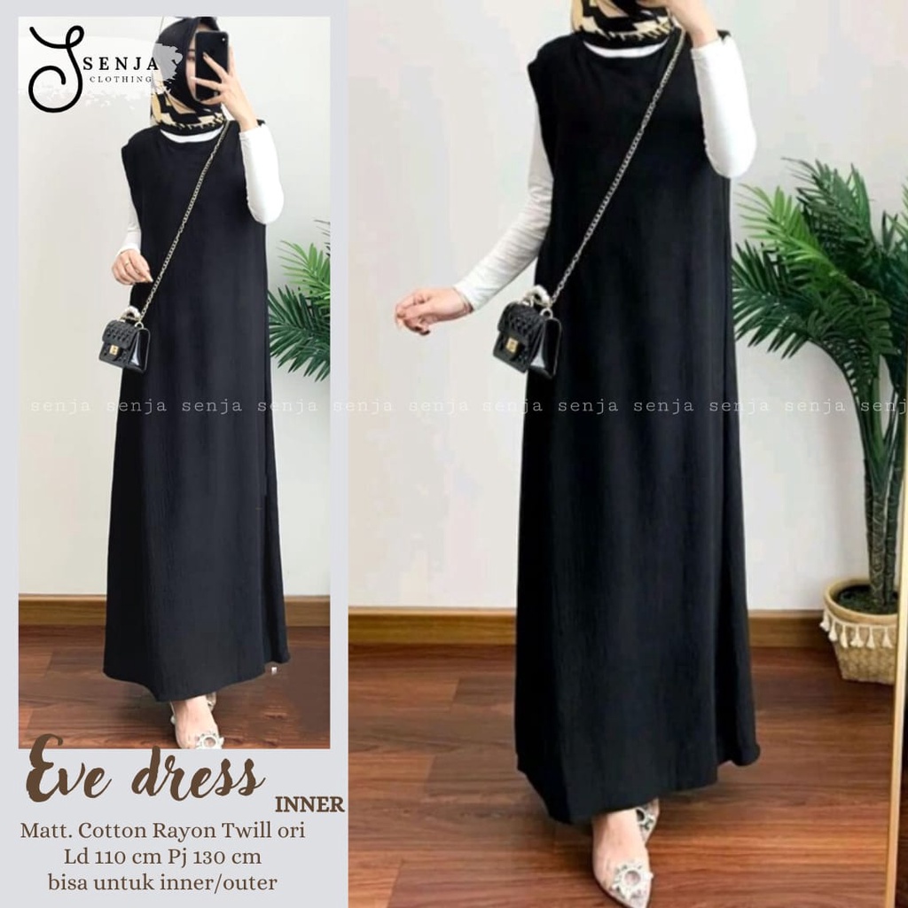 EVE - INNER DRESS  KNIT RAJUT IMPORT FIT TO XXXL LD 100-120 BY WISAM • Ima gresik