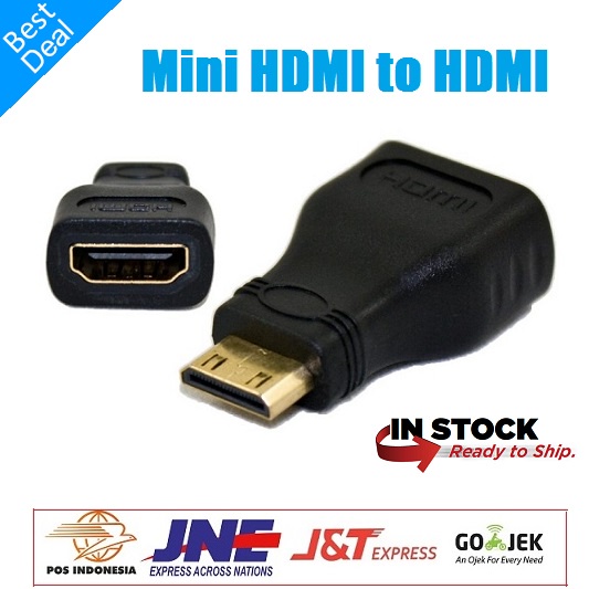 Adapter Mini Hdmi Male To Hdmi Female Gold