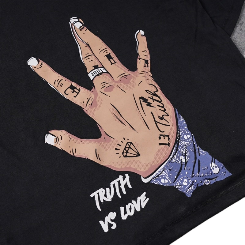 {oversize}T-shirt Baju Kaos Oversized Cotton Combed Distro Motif TRUTH VS LOVE