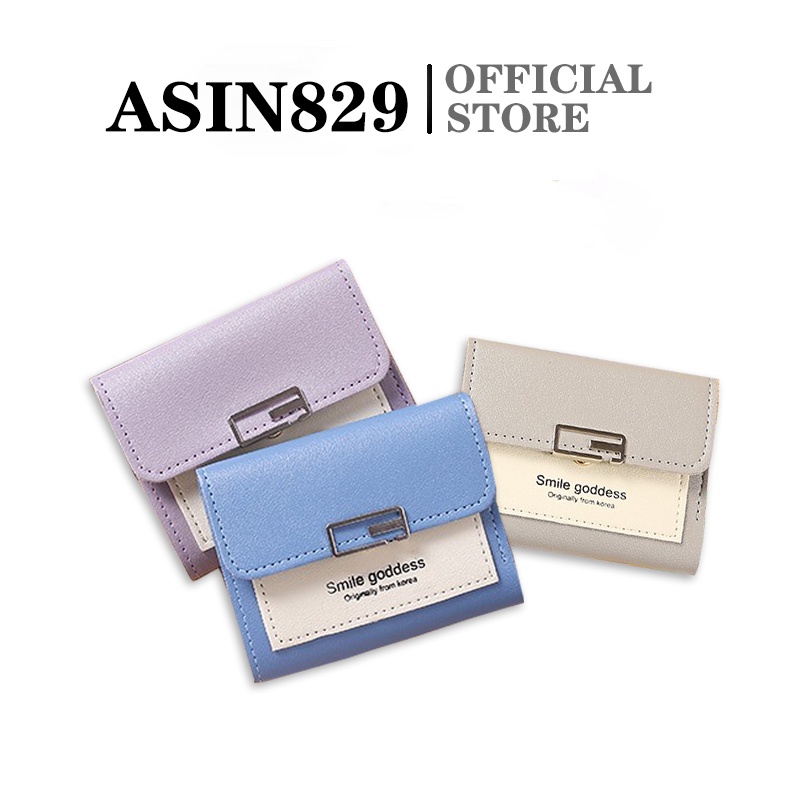 ASIN829 Dompet Wanita Baru Dompet Wanita Korea Pemegang Kartu Lipat Sederhana Dompet Wanita D665 Dompet Lipat Mini