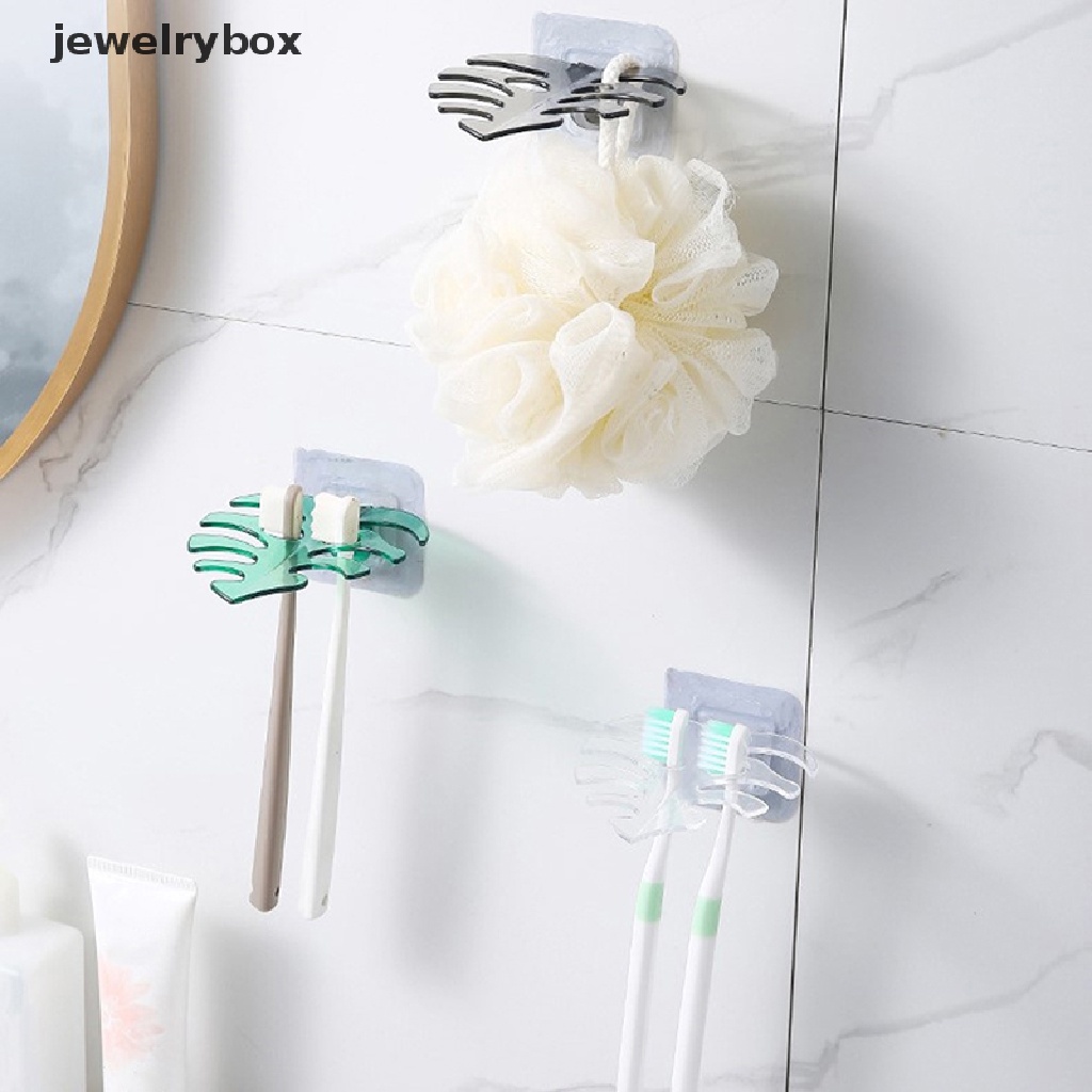 [jewelrybox] New Leaf Hook Serbaguna Dinding Organizer Rak Kamar Mandi Silet Tempat Sikat Gigi Hair Rope Storage Hook Dapur Gadget Alat Hook Butik