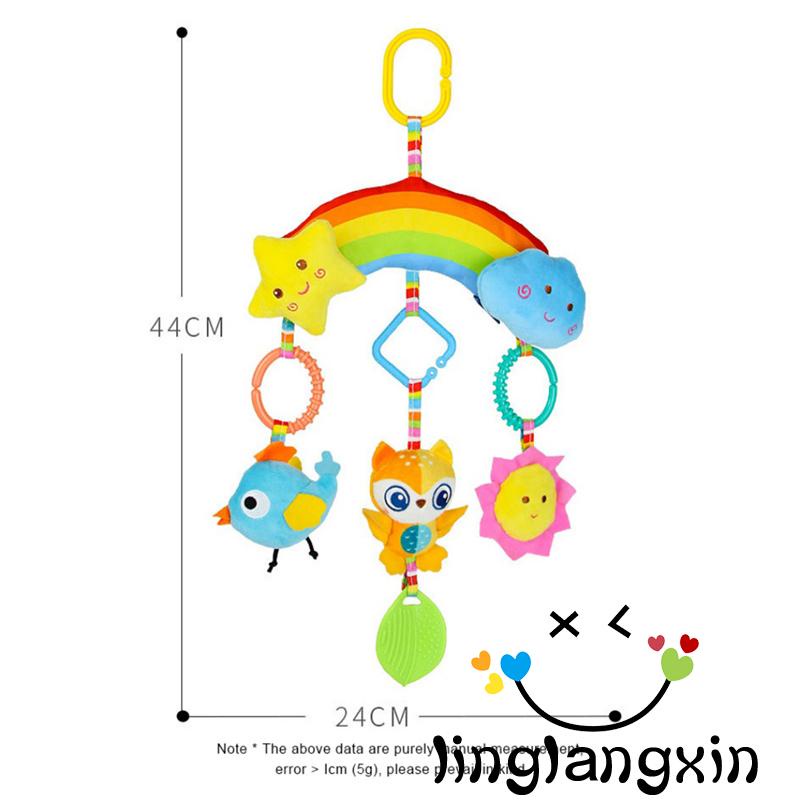 Llx-rainbow Car Seat Stroller Gantung Mainan Merangsang Perkembangan Visual Bayi, Warna, Pengenalan Hewan