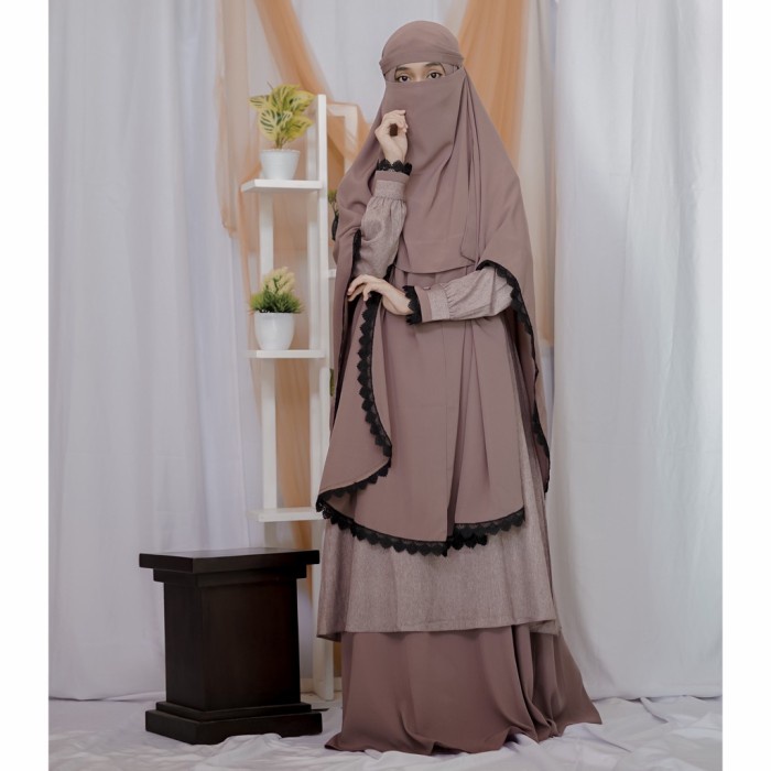 pStore88 - Baju Gamis Muslim Set Hijab Cadar Khimar Syafiah Syari Original 3947