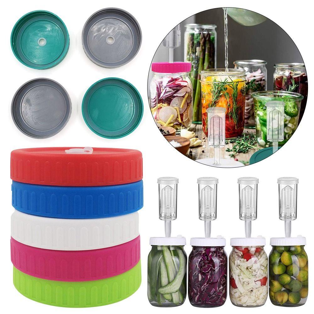 3pcs 86mm Mason Jar Lid Plastik Untuk Mulut Lebar Toples Bagus Seal Segel Penutup Botol