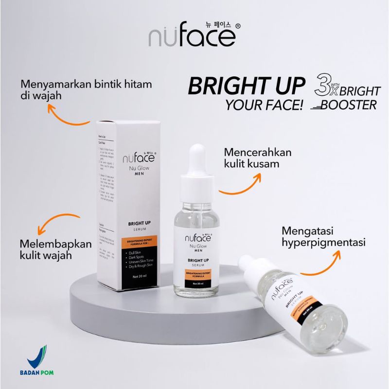 Nuface Nu Glow Men Serum | Bright Up Serum / Acnover Serum