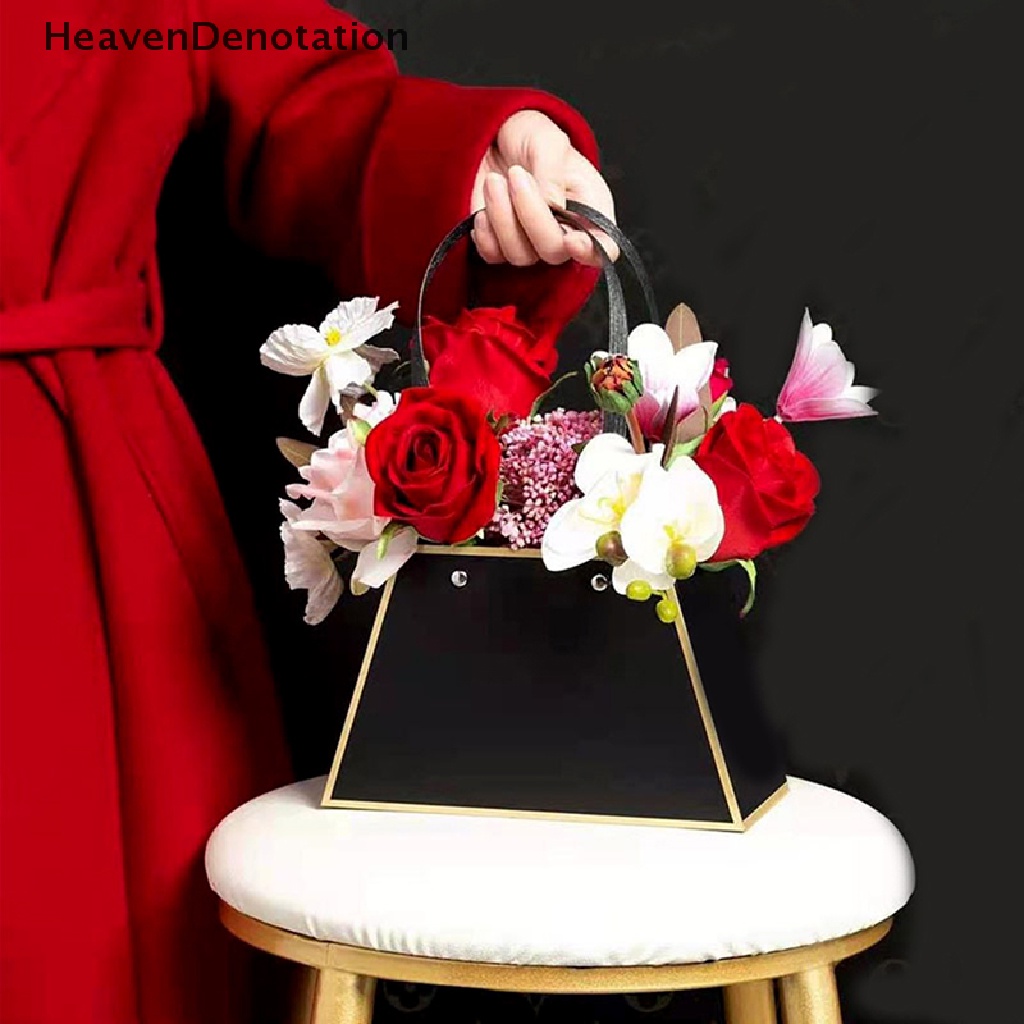 [HeavenDenotation] Portable Flower Box Rose Kotak Kemasan Wrapping Paper Bag Gift Box Hadiah Pesta HDV