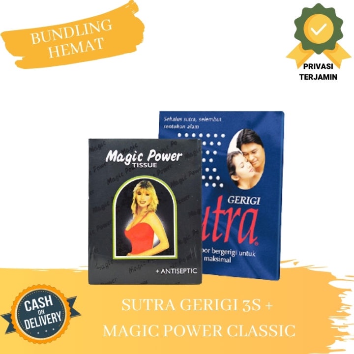 KIAWARI - ( PAKET ) Kondom Sutra Biru 3s + Tisu Magic Power Classic 6s