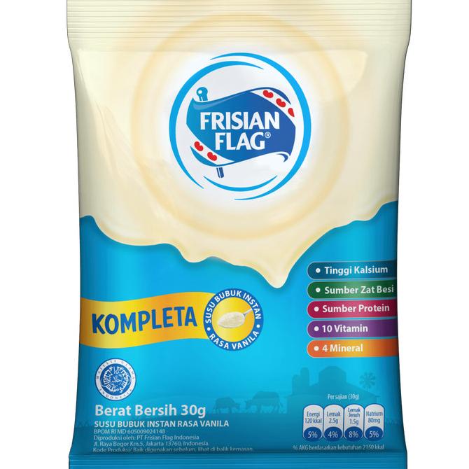 

susu bubuk frisian flag kompleta 30 gr 10 pcs/sachet