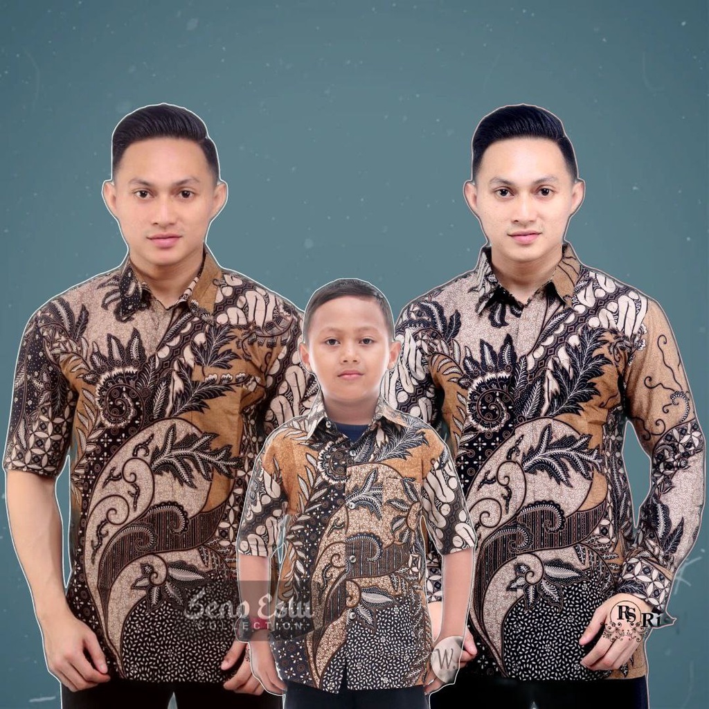 Batik Couple Ayah Dan Anak Laki Laki Modern/kemeja batik pria lengan panjang/Batik pria lengan panjang/Batik pria Lengan pendek/Batik anak laki laki/kemeja batik anak laki laki modern