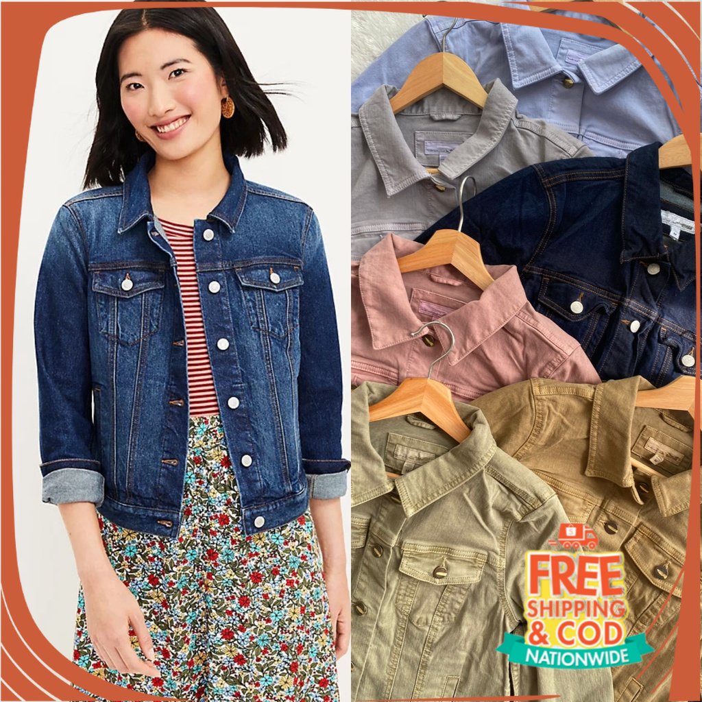 JAKET JEANS NEW BREND DENIM UNISEX/ Jaket Denim Wanita LOFT Denim Trucker Jacket [PART 2]