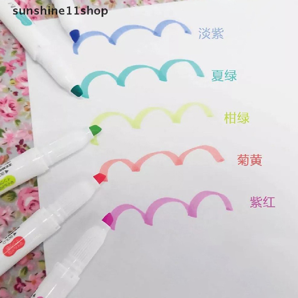 Sho Double Headed High Soft Brush Paing Drawing Pen Marker Fluorescent Color Lettering Drawing Paint Perlengkapan Kantor Sekolah Alat Tulis N