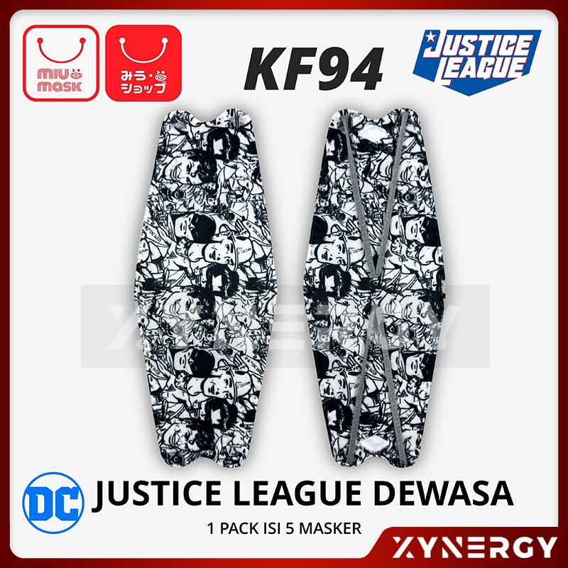 Masker MIU MASK Justice League KF94 Mask Dewasa (4Ply)